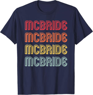 MCBRIDE Gift Surname Funny Retro Vintage Birthday Reunion T-Shirt - T-Shirt | Navy