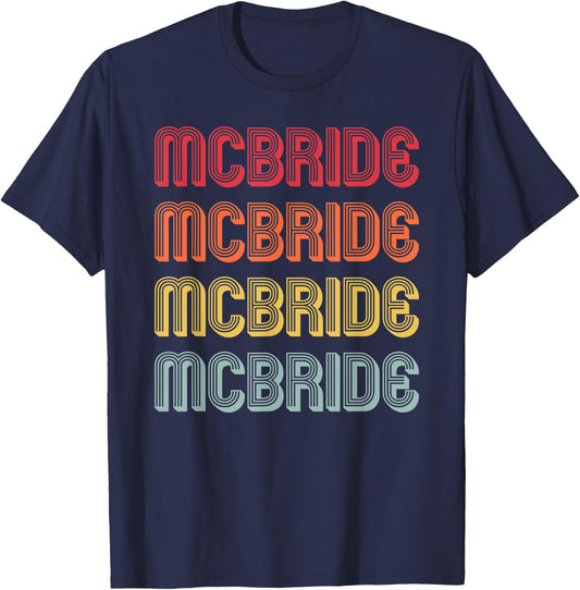 MCBRIDE Gift Surname Funny Retro Vintage Birthday Reunion T-Shirt - T-Shirt | Navy