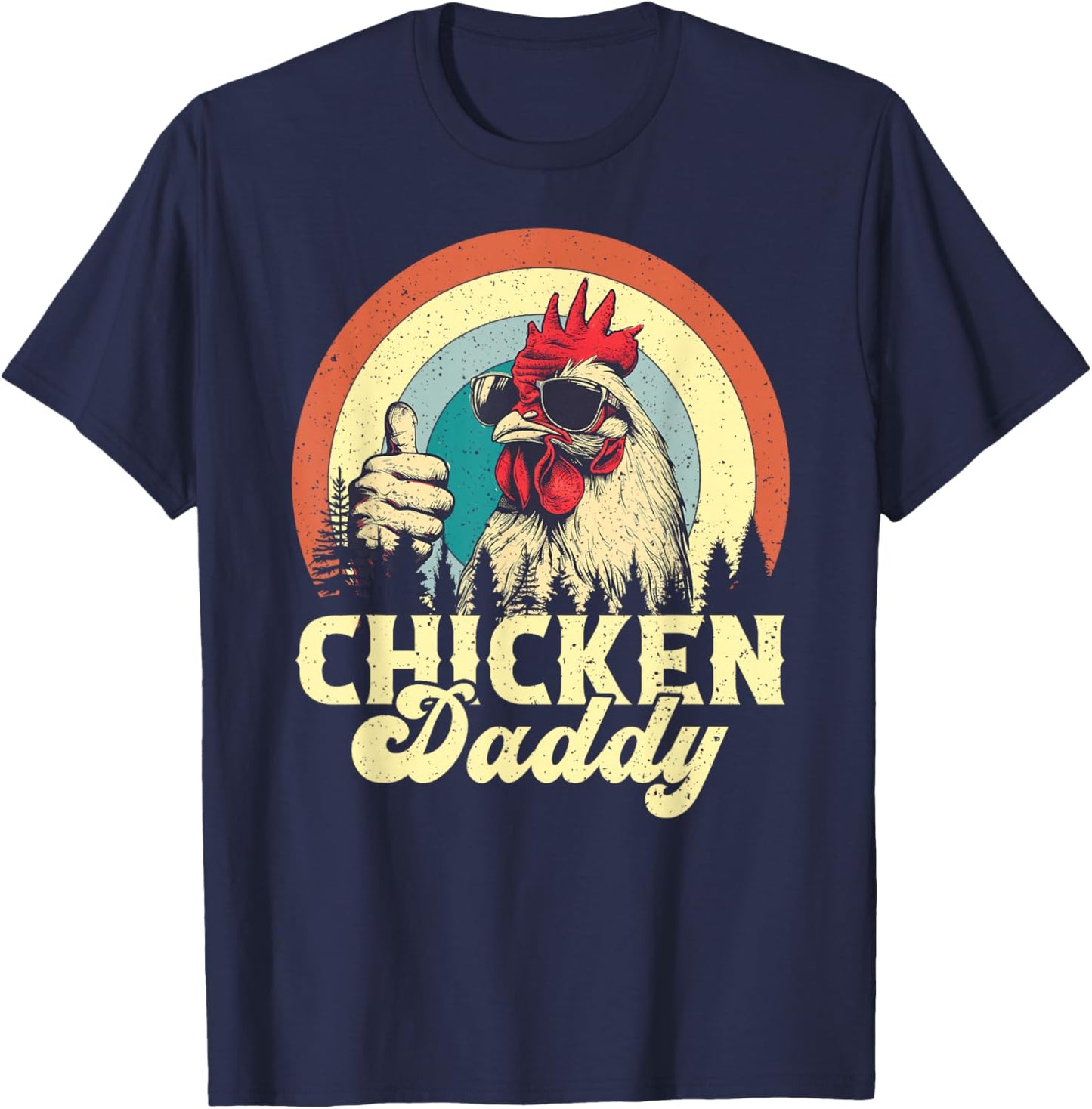 Chicken Daddy Vintage Poultry Farmer Funny Fathers Day T-Shirt - T-Shirt | Navy