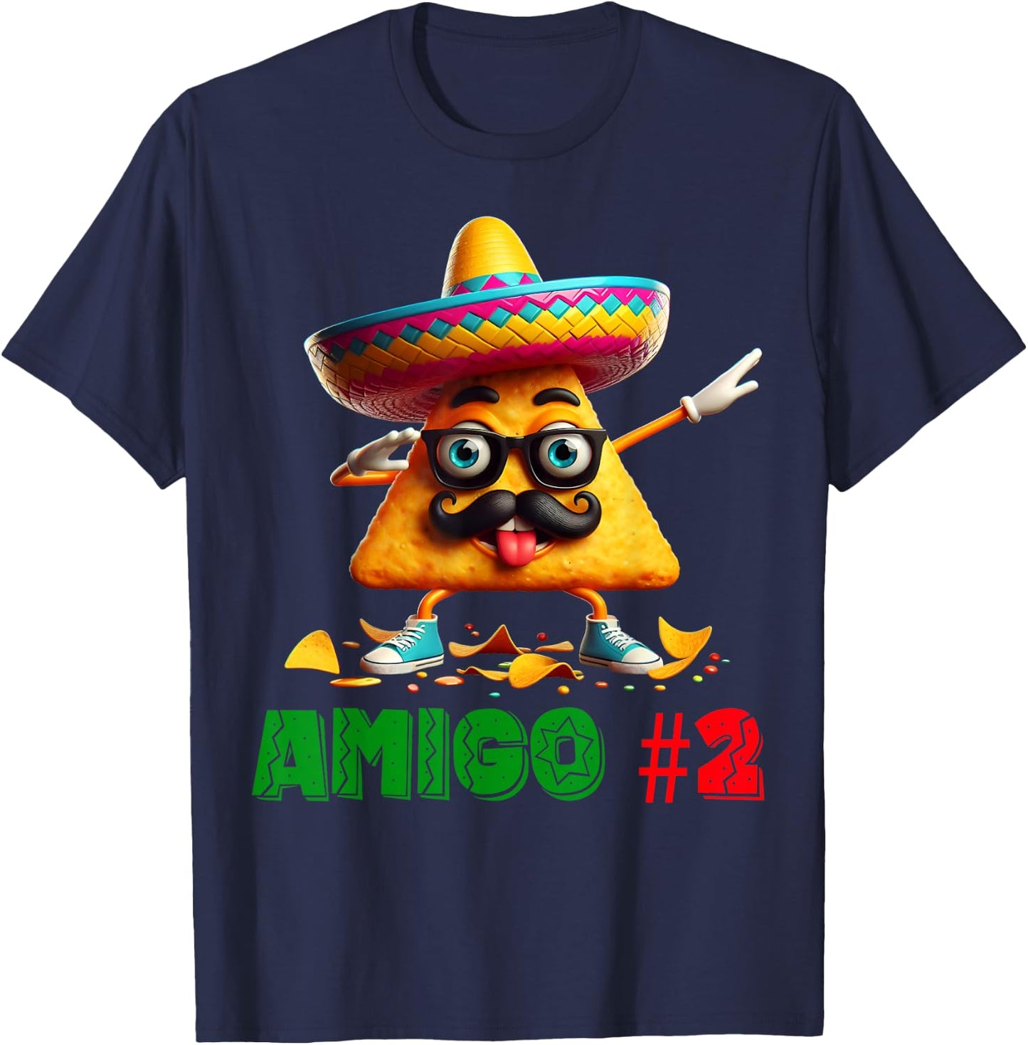 The 3 Three Amigos Cinco De Mayo Amigo #2 Group Matching T-Shirt - T-Shirt | Navy
