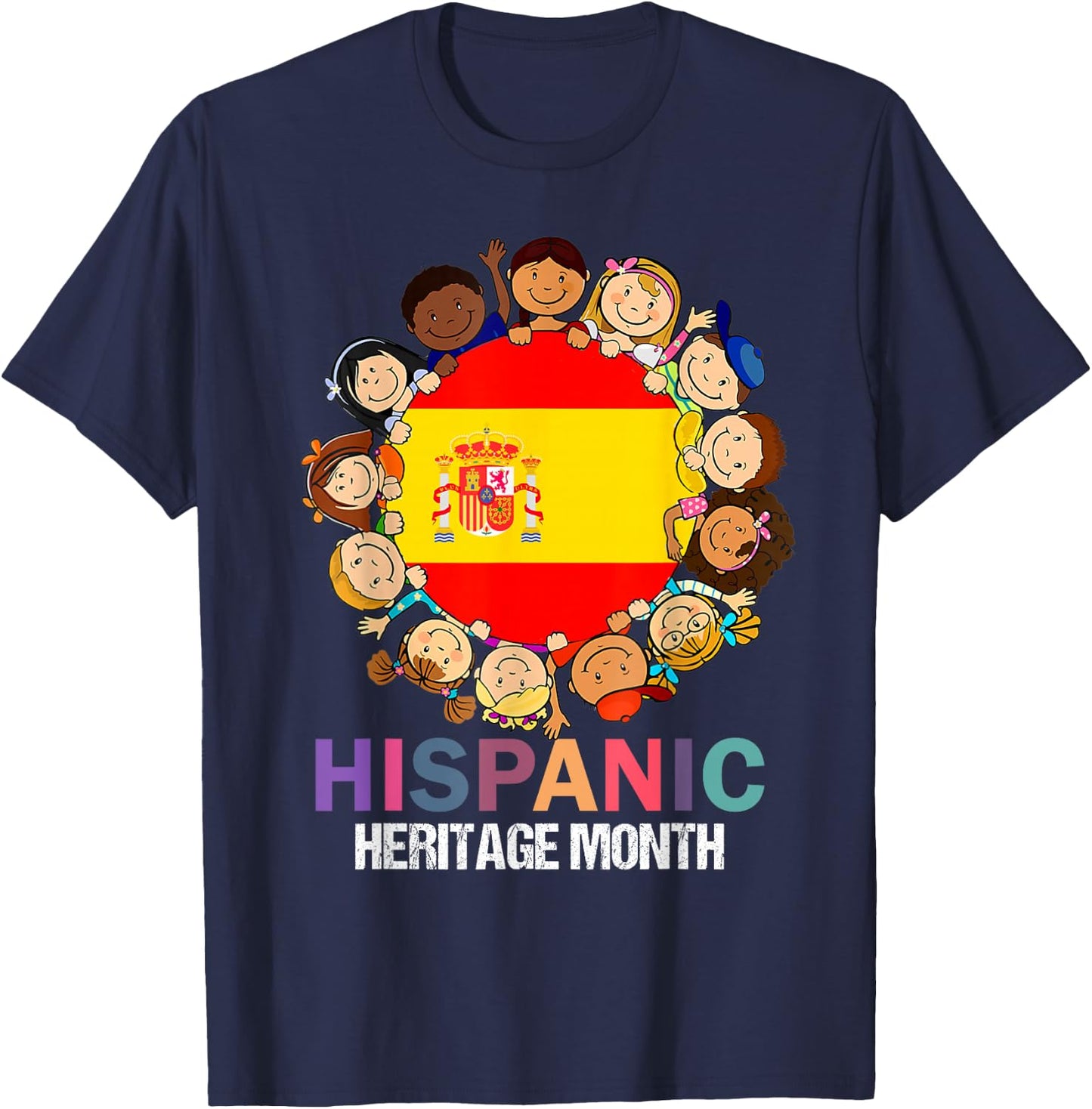 hsipanic heritage month, spain flag Boy Kids Girl T-Shirt - T-Shirt | Navy