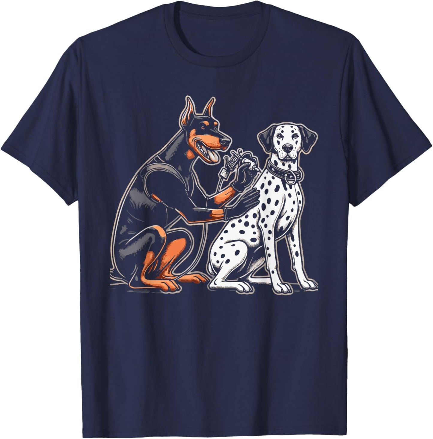Funny Dog Tattoo Artist Tatoos Humor Men Women T-Shirt - T-Shirt | Navy