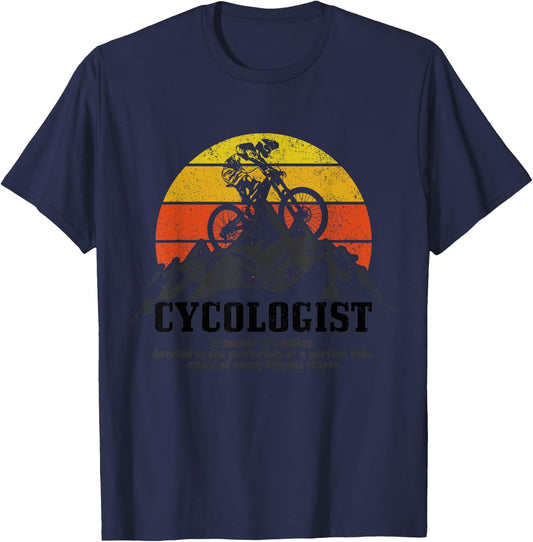 Cycologist Mountain Bike MTB Funny Mountain Biker Gift T-Shirt - T-Shirt | Navy