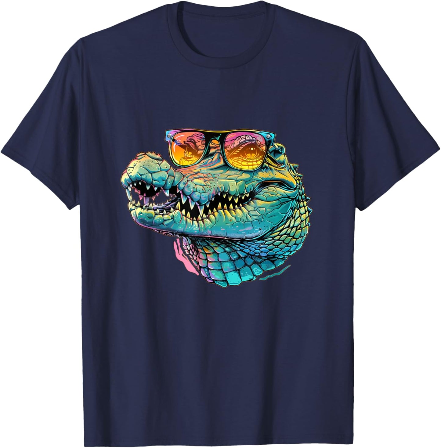 Nice Crocodile Costume with Sunglasses for Boys and Girls T-Shirt - T-Shirt | Navy