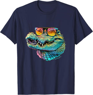 Nice Crocodile Costume with Sunglasses for Boys and Girls T-Shirt - T-Shirt | Navy