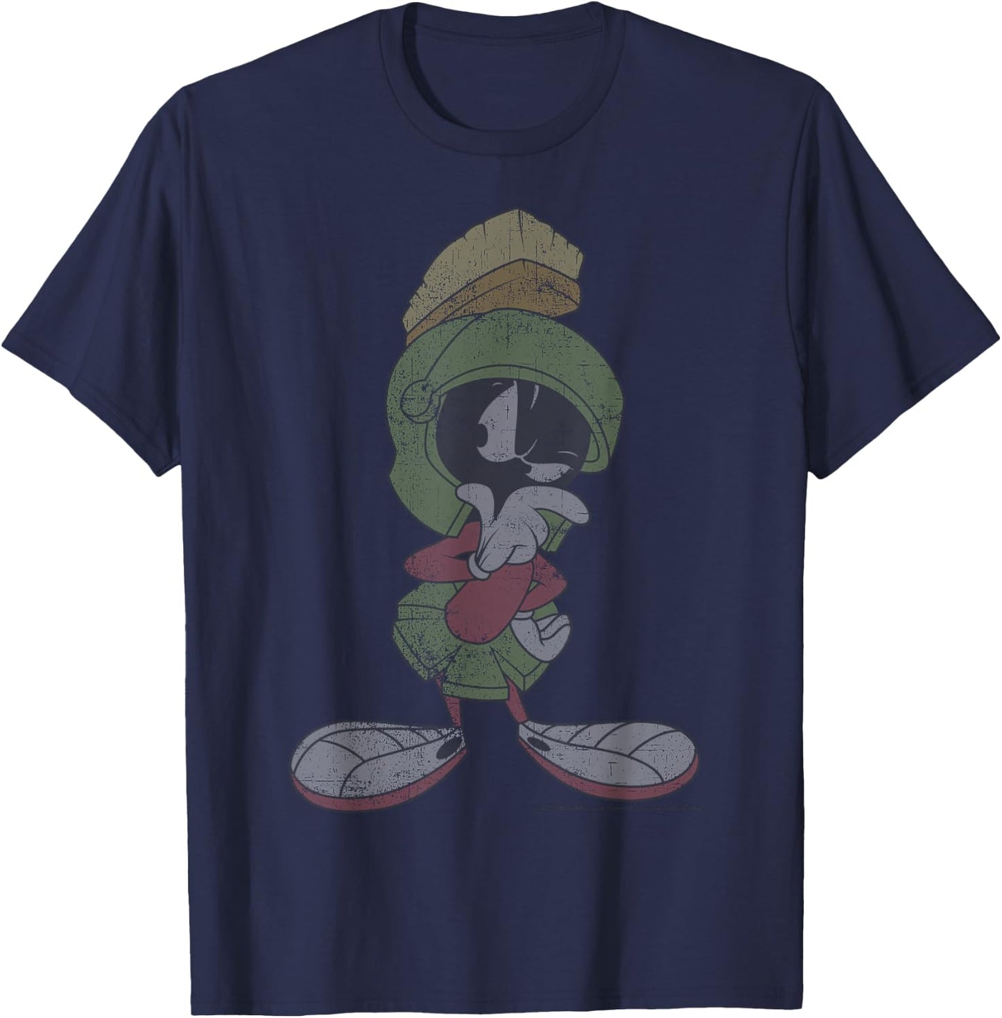 Looney Tunes Marvin The Martian Vintage Portrait T-Shirt - T-Shirt | Navy