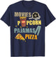 Movies Popcorn Pajamas Pizza Movie Night T-Shirt - T-Shirt | Navy