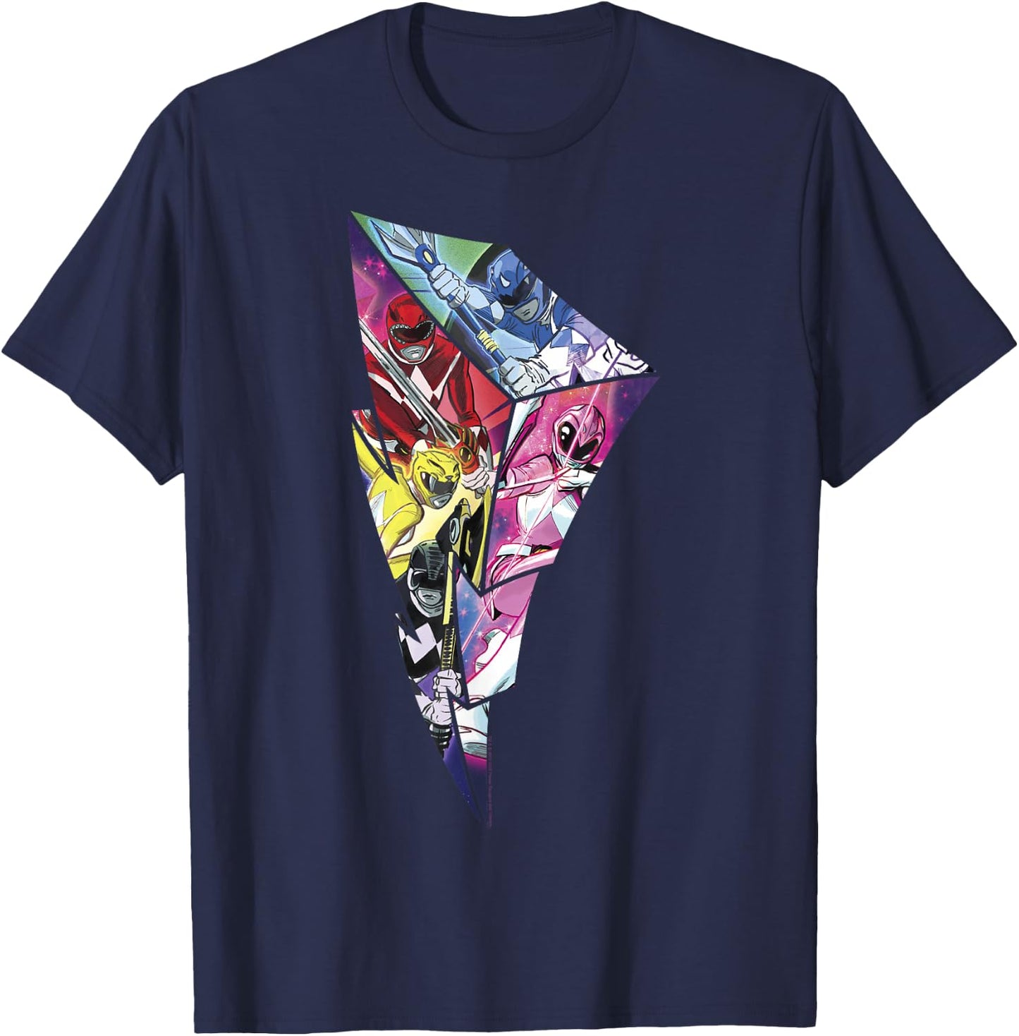 Power Rangers Retro Full On Megazord Float T-Shirt - T-Shirt | Navy
