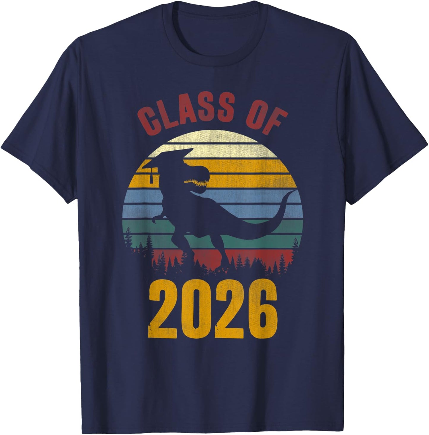 Dinosaur Class Of 2026 First Day 7th Grade Boys Kids Gift T-Shirt - T-Shirt | Navy