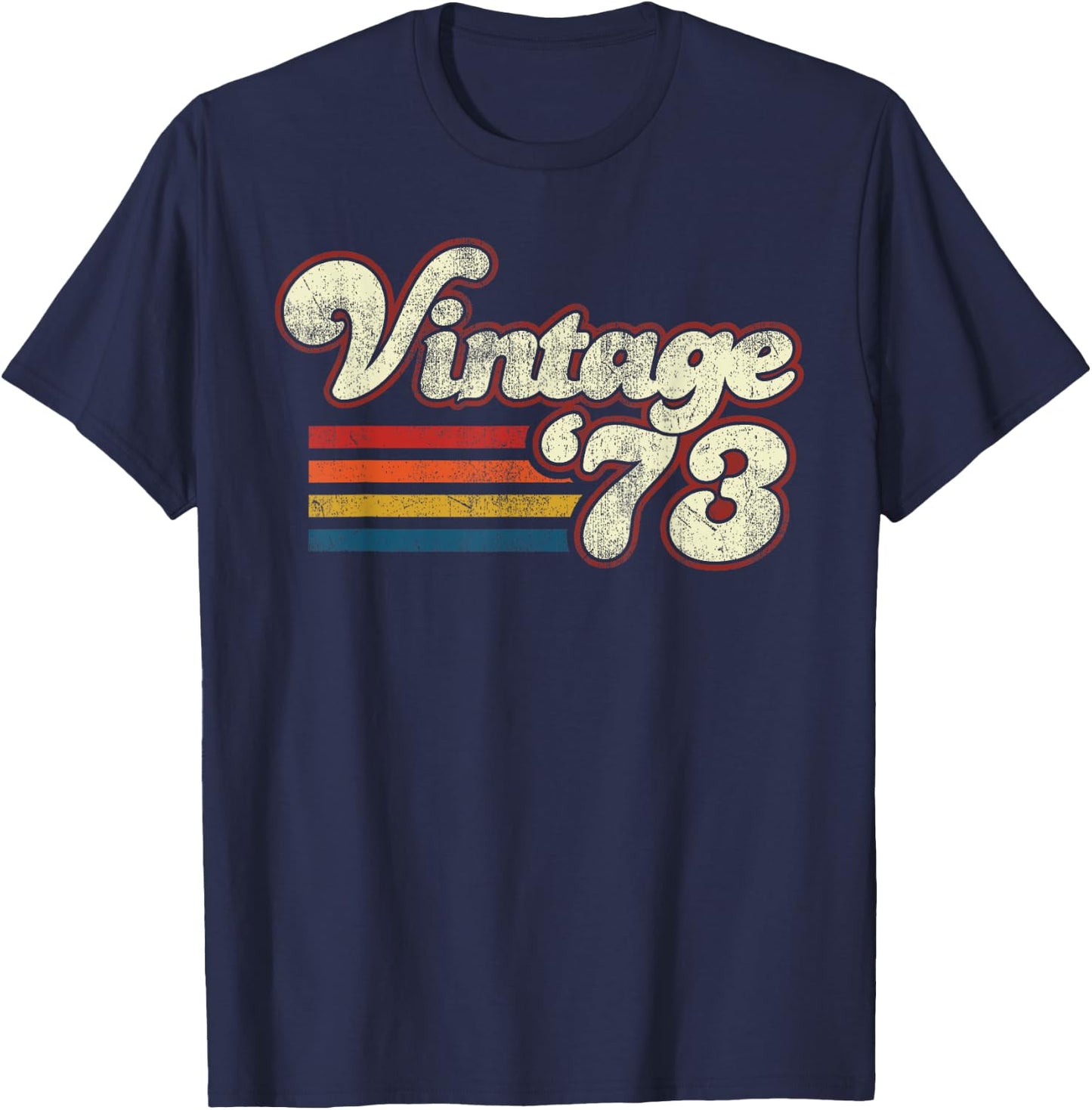 Vintage 1973 Birthday T-Shirt - T-Shirt | Navy