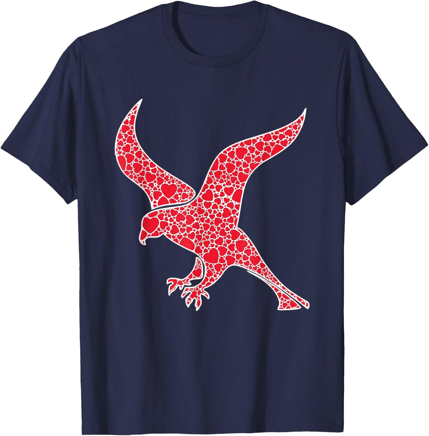 Falcon Hearts Valentine's Day Hawk Bird Lover Girl Gift T-Shirt - T-Shirt | Navy