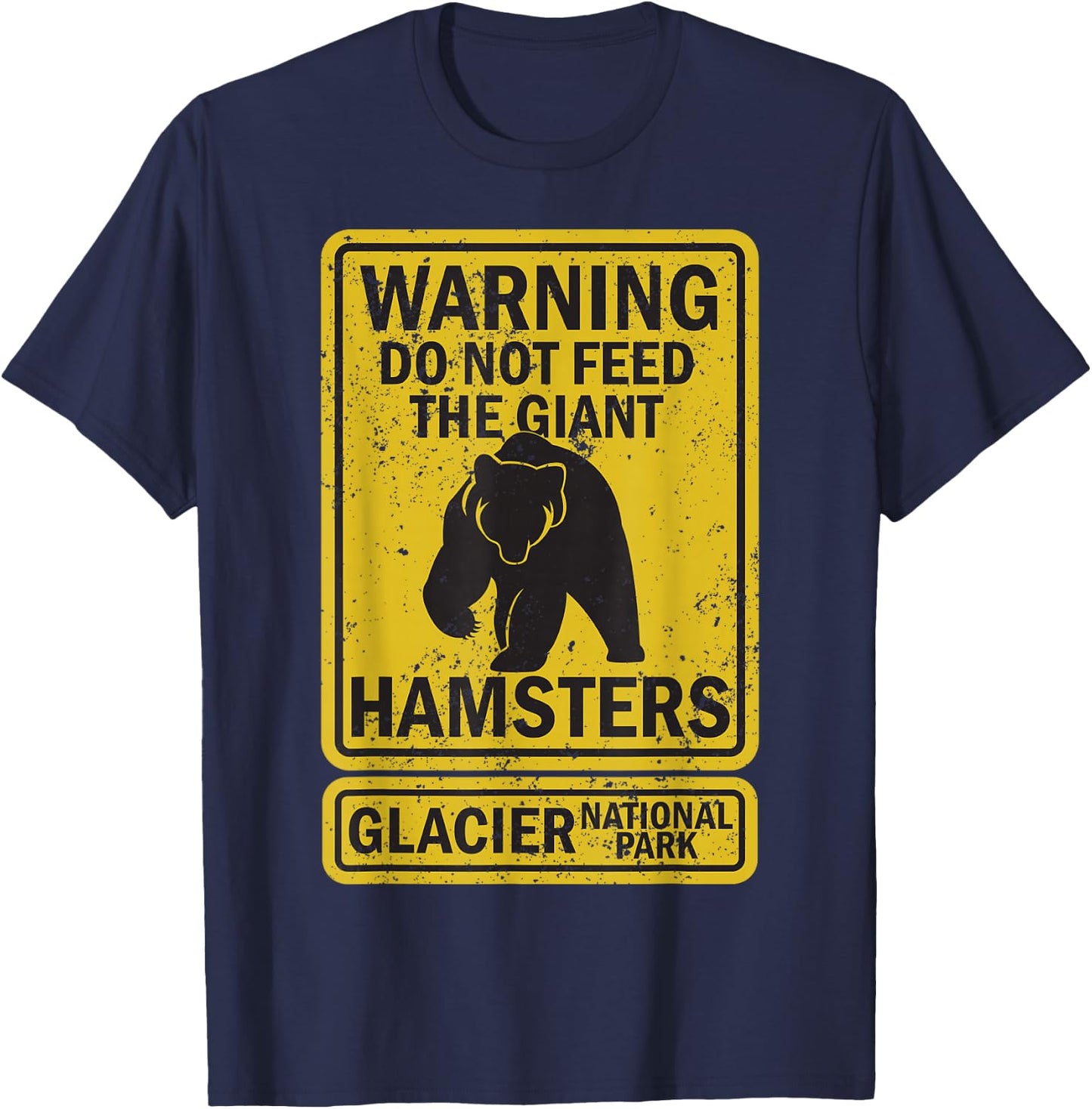 Funny Glacier National Park Grizzly Brown Bear Souvenir Gift T-Shirt - T-Shirt | Navy