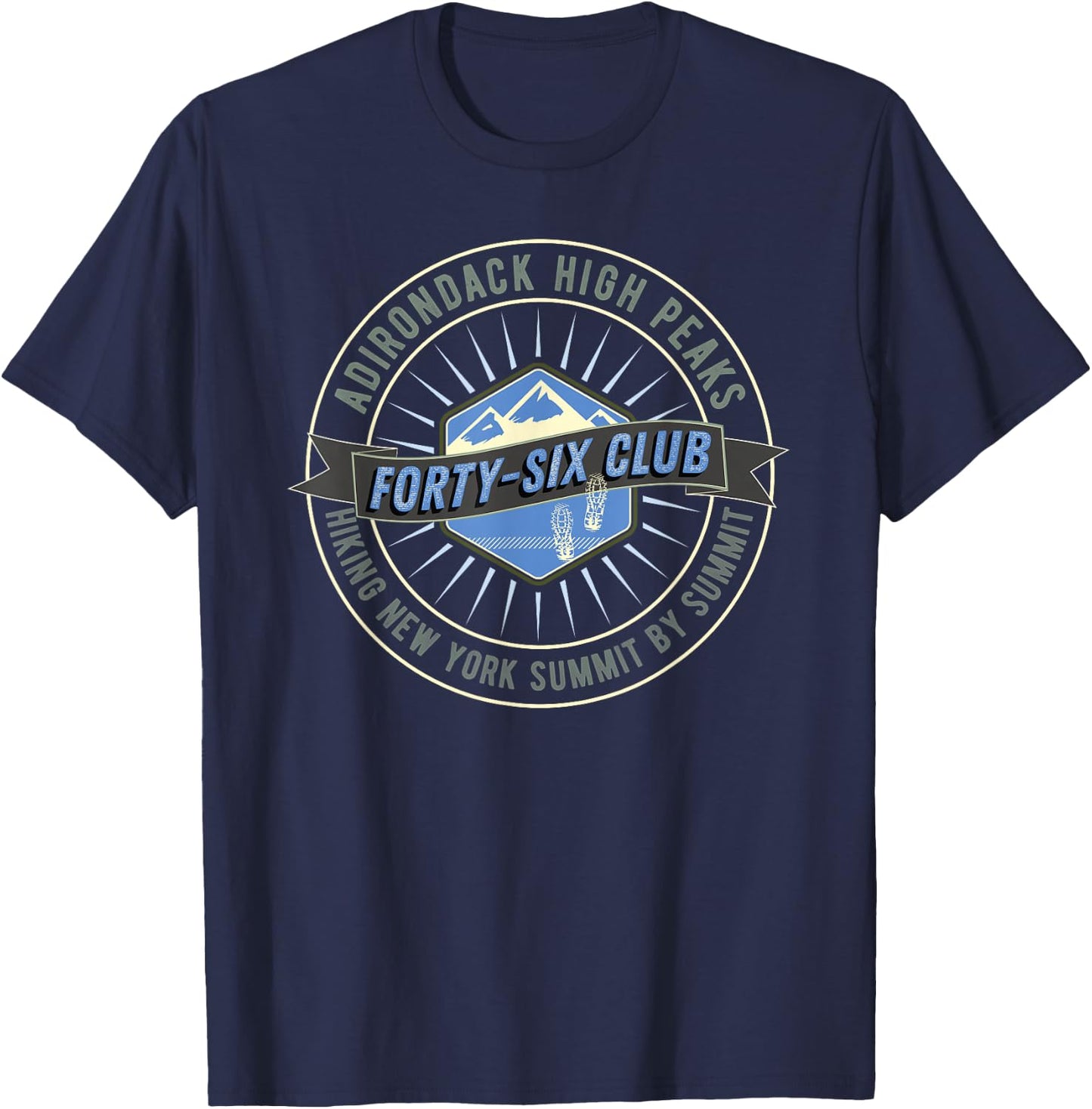 Adirondack High Peaks 46 Club New York State Hiker Hiking T-Shirt - T-Shirt | Navy