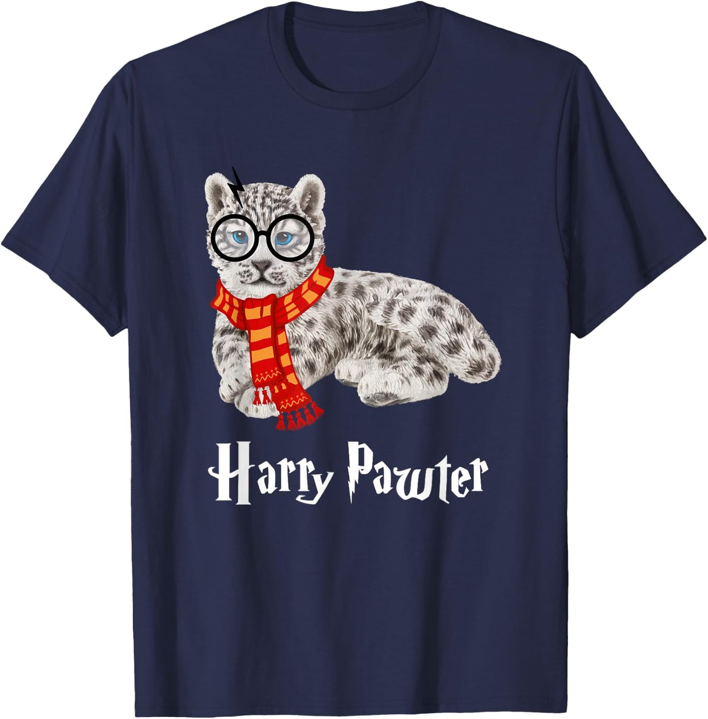 Magic Snow Leopard, Harry Pawter Funny T-Shirt - T-Shirt | Navy