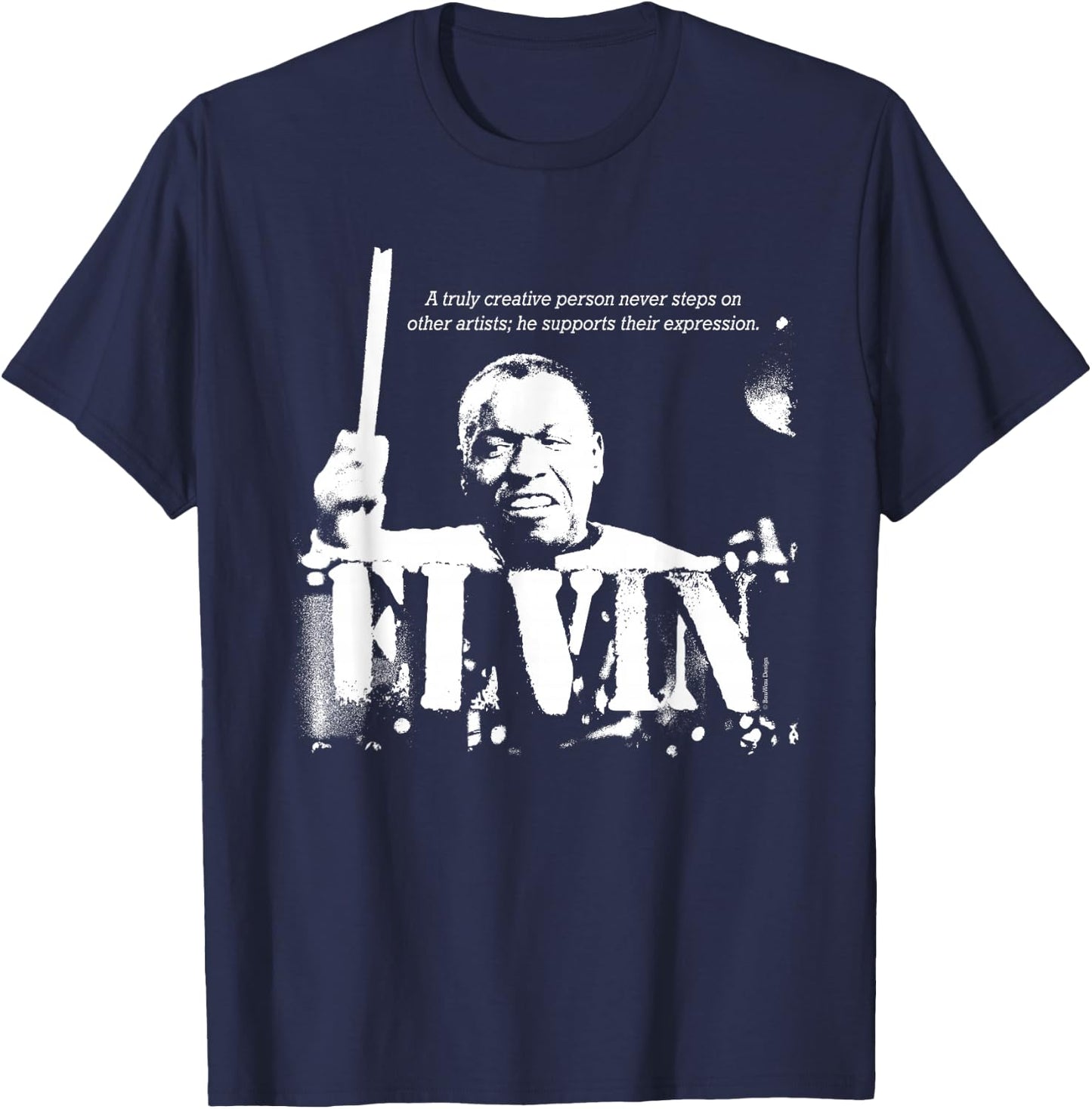 Elvin Jazz Wisdom Drummer Musician (1-color) T-Shirt - T-Shirt | Navy