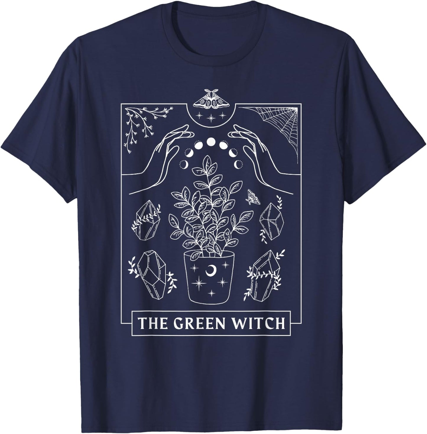 Tarot Card Green Witch - Plant Lovers Gardening T-Shirt - T-Shirt | Navy