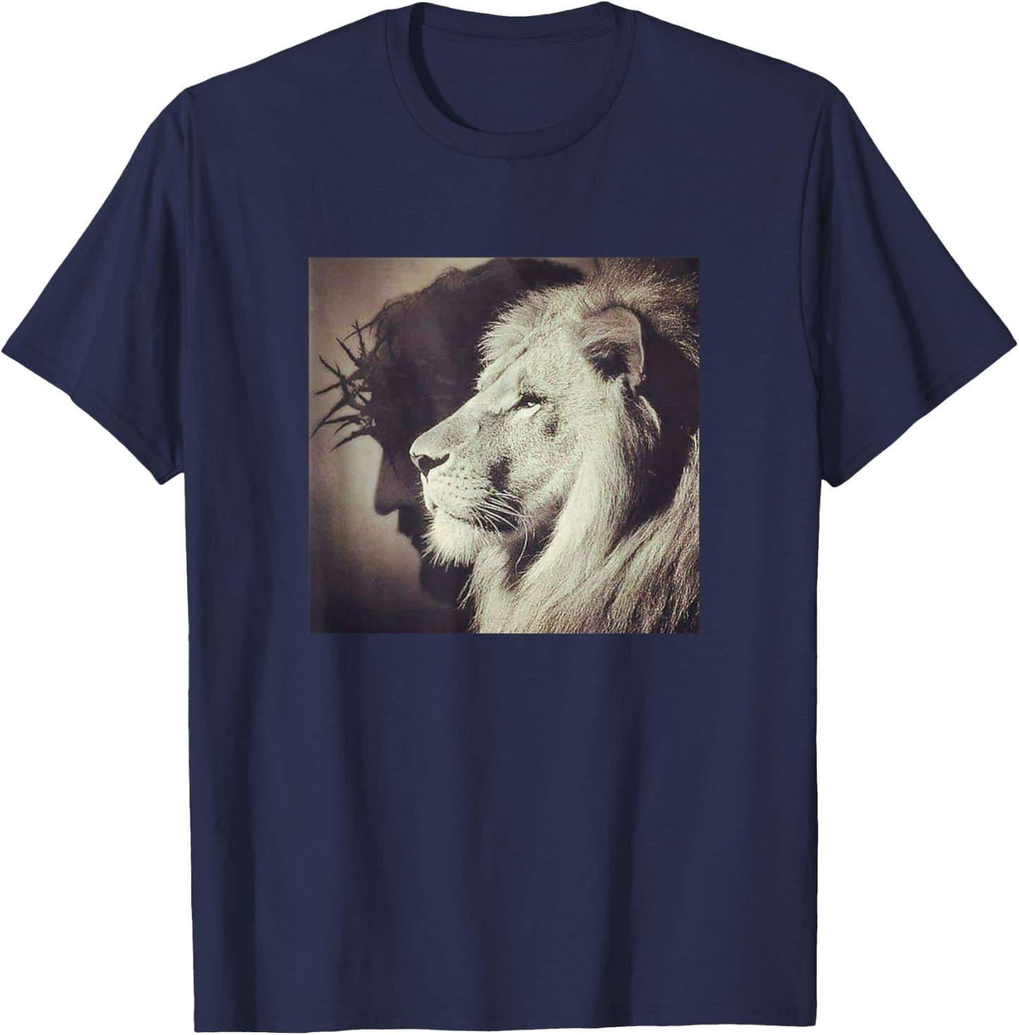 Jesus Lion of Judah Christian Gift T-Shirt - T-Shirt | Navy
