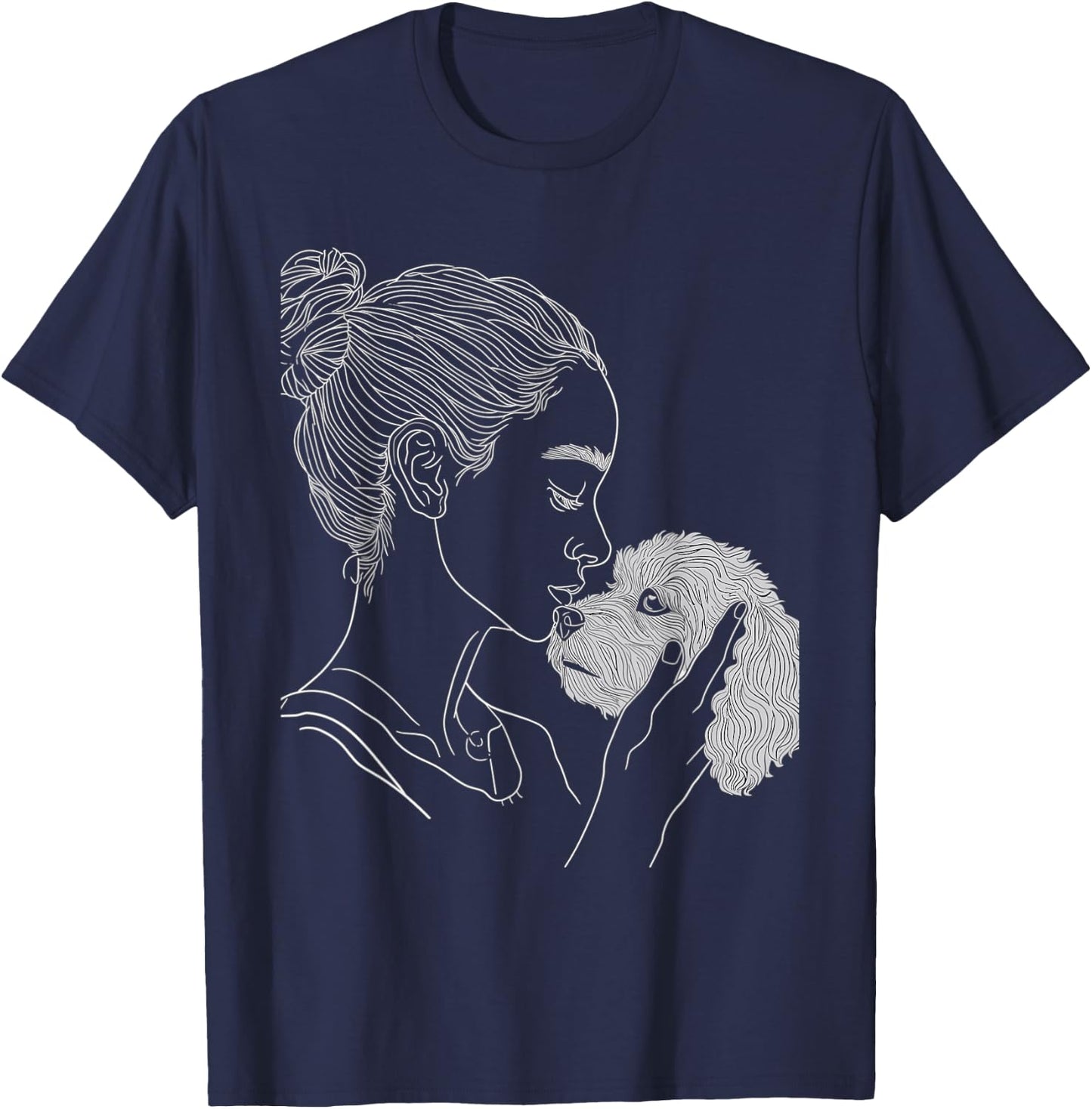 Bichon Frise Dog Mom Dog Art Mother's Day T-Shirt - T-Shirt | Navy