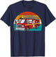 Vintage Retro Style Sunset rescue Engine Cat Firefighter T-Shirt - T-Shirt | Navy