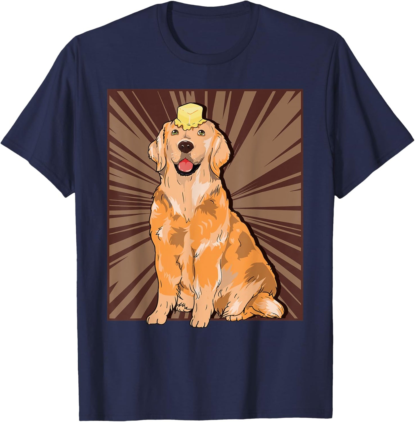 Butter Dog Meme Cute Golden Retriever Dank Meme T-Shirt - T-Shirt | Navy