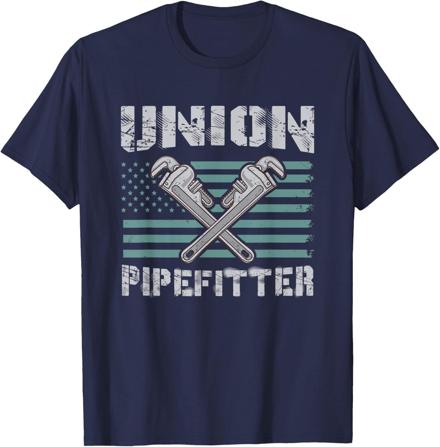 Union Pipefitter Flag for Pipefitter T-Shirt - T-Shirt | Navy
