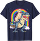 Labrador Riding Dinosaur T-rex Gifts Boys Kids Men Rainbow T-Shirt - T-Shirt | Navy