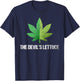 The Devil Smoking Lettuce Smoking Ganja T-Shirt - T-Shirt | Navy