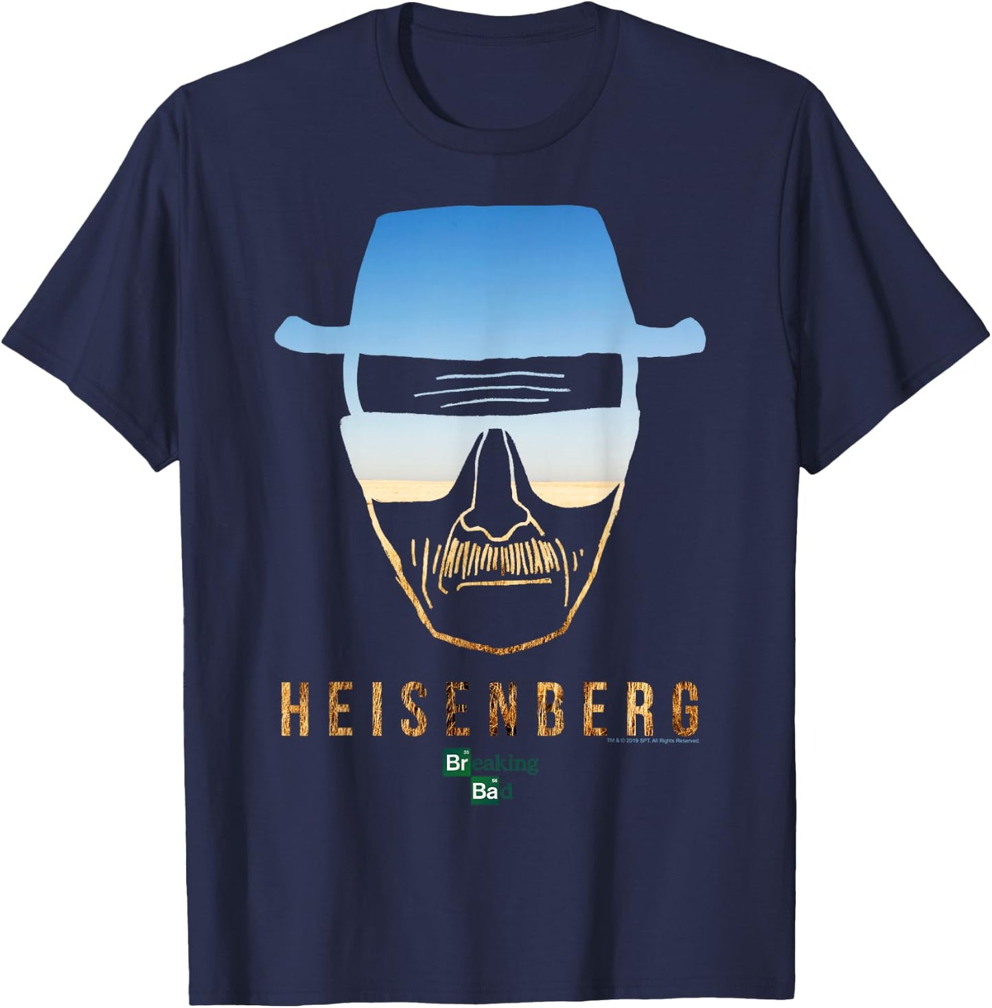 Breaking Bad Heisenberg Desert Horizon Outline Small T-Shirt - T-Shirt | Navy