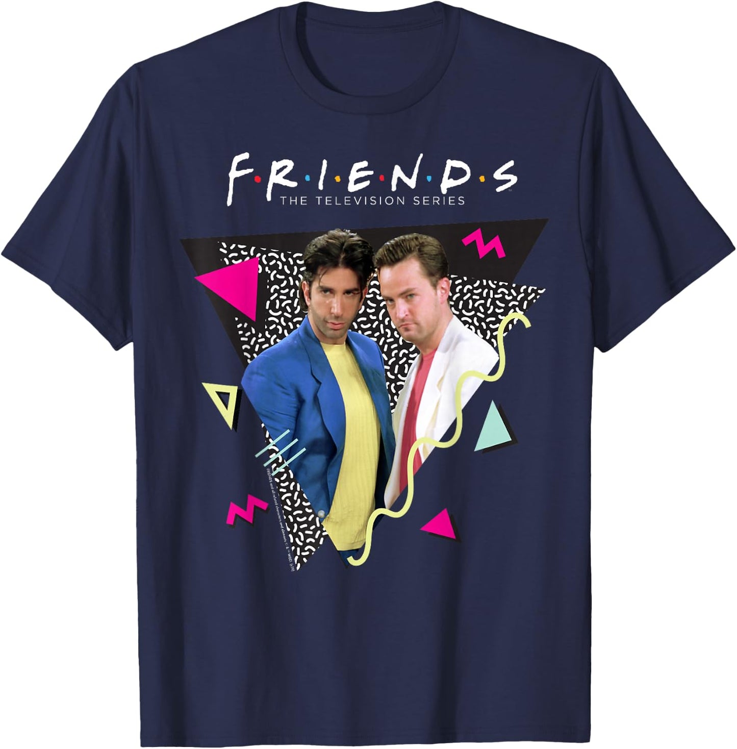 Friends Chandler & Ross Retro T-Shirt - T-Shirt | Navy