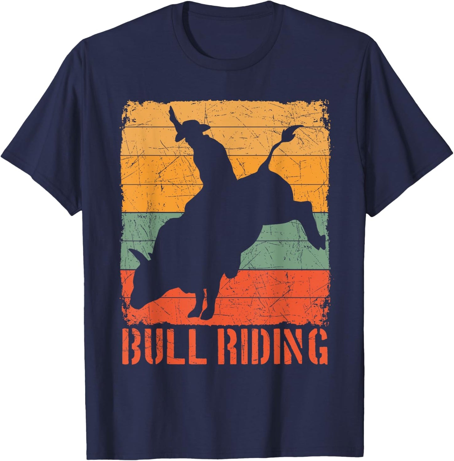 Bull Rider Riding Cowboy Cowgirl Rodeo Buck Off Sport Gift T-Shirt - T-Shirt | Navy