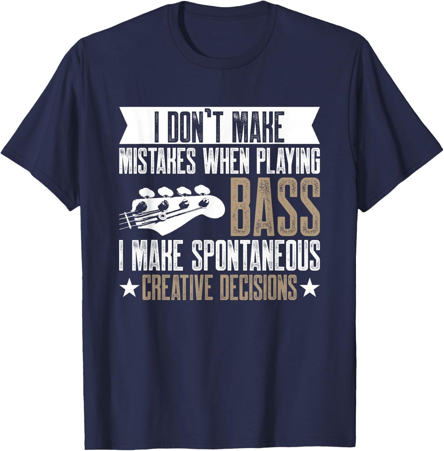 Bass Guitars Vintage Guitarist Guitar Player Gift T-Shirt - T-Shirt | Navy