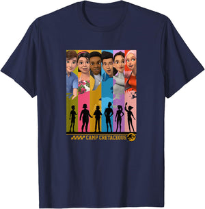Jurassic World: Camp Cretaceous Group Shot Panels Small T-Shirt - T-Shirt | Navy