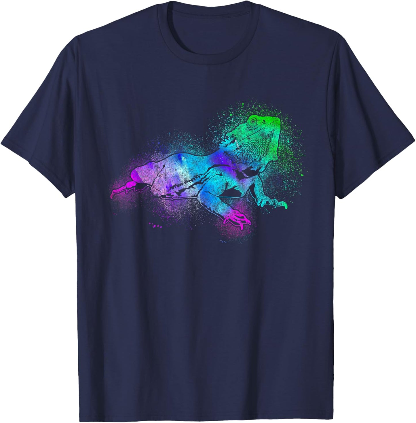Bearded Dragon Watercolor T-Shirt - T-Shirt | Navy