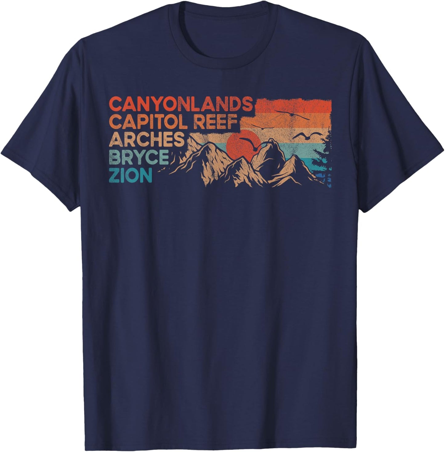 Vintage utah national parks Moab utah mighty five souvenir T-Shirt - T-Shirt | Navy