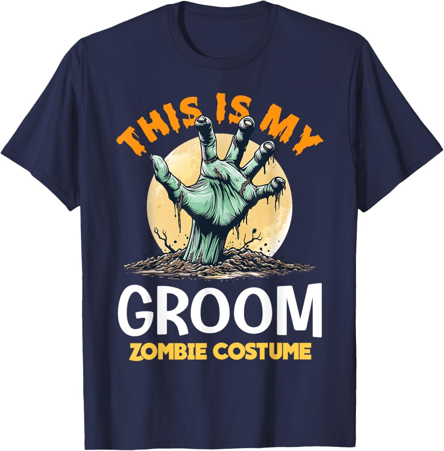 Groom Halloween Zombie Matching Costume T-Shirt - T-Shirt | Navy
