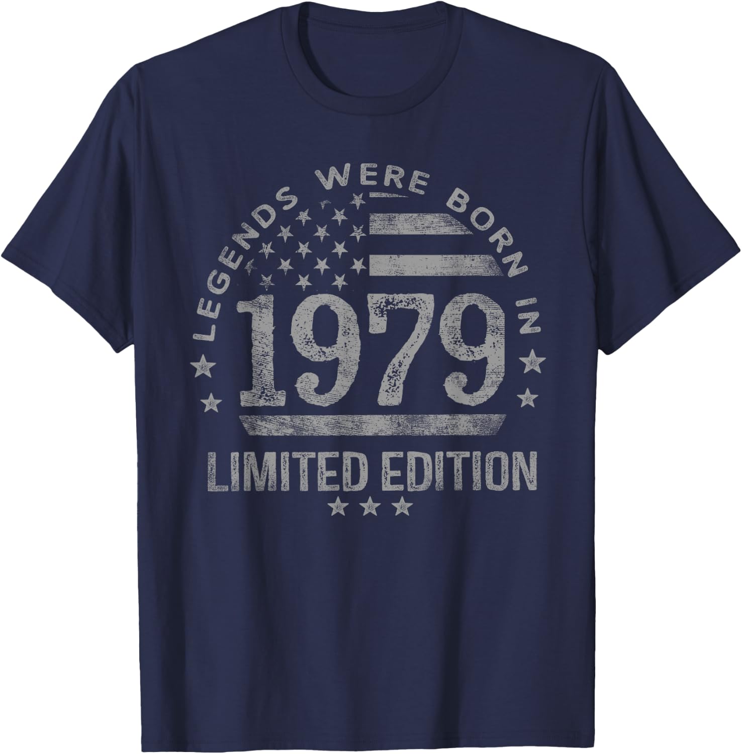 Legends were Born in 1979 USA Flag T-Shirt - T-Shirt | Navy
