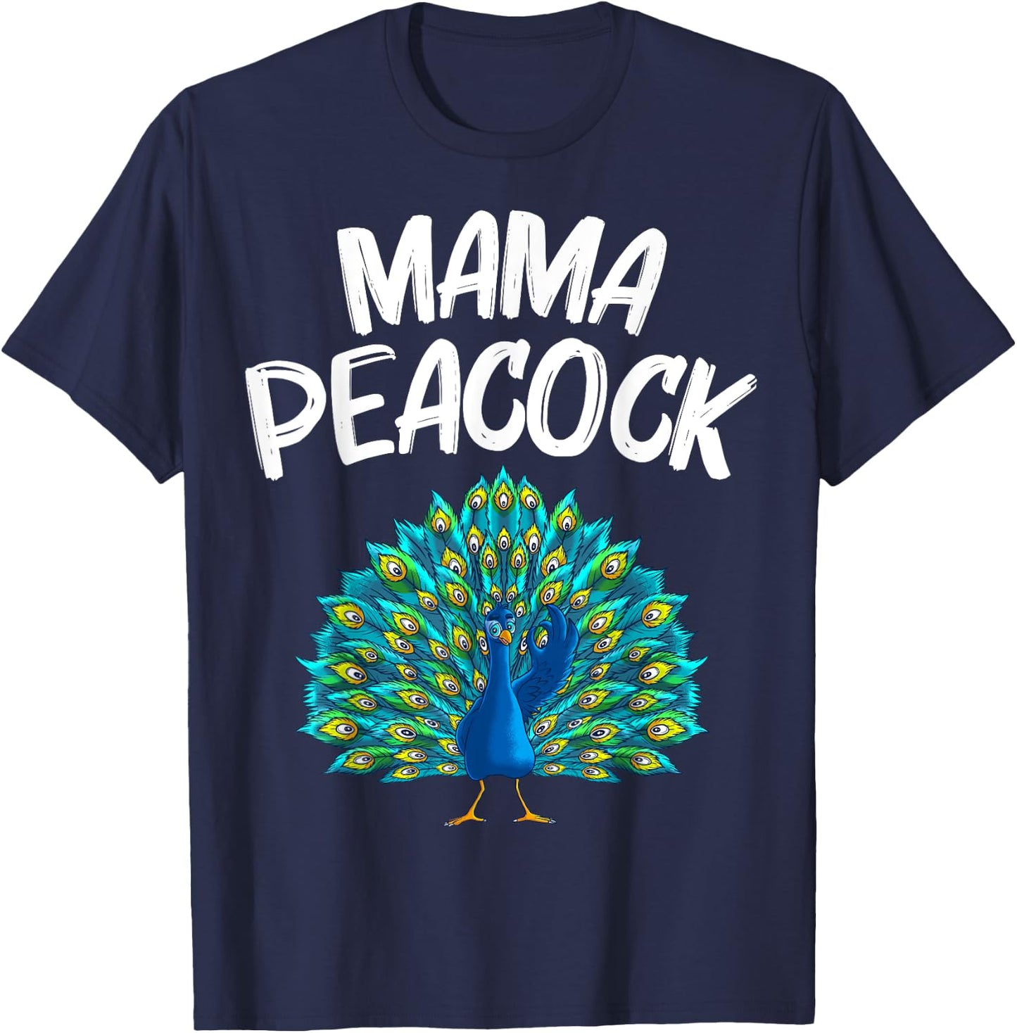 Funny Peacock Gift Mom Women Peafowl Lover Bird Feather T-Shirt - T-Shirt | Navy
