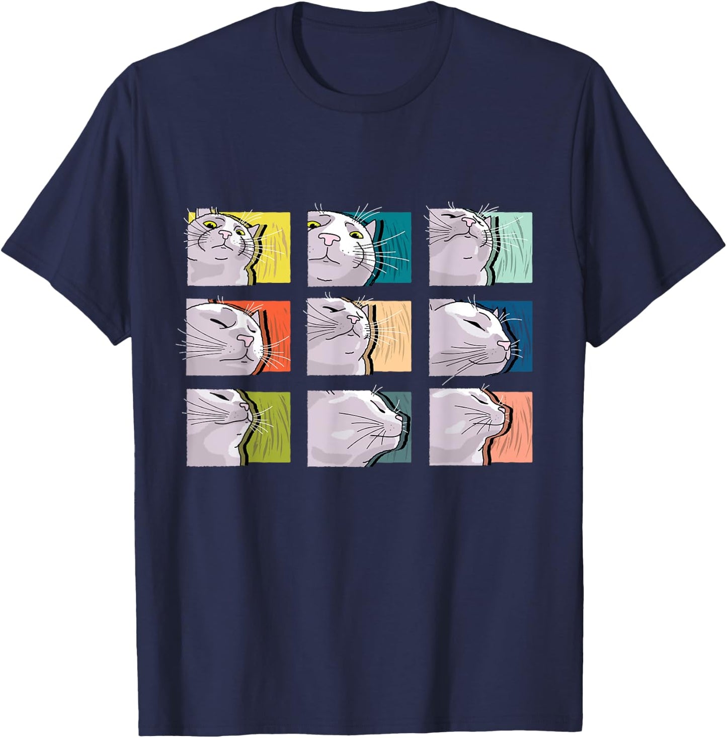 Cat Vibing Meme / CatJAM / Cat Vibing to Music (Color) Women Girls Kids T-Shirt - T-Shirt | Navy
