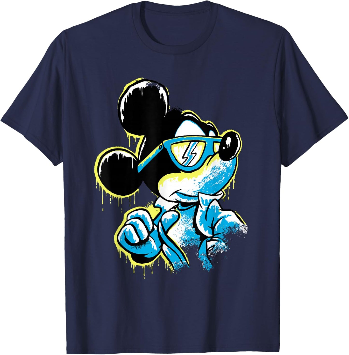 Disney Mickey Mouse ICY Cool Paint Drip Small T-Shirt - T-Shirt | Navy