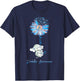 Faith Cute Elephants Sunflower Diabetes Awareness T-Shirt - T-Shirt | Navy