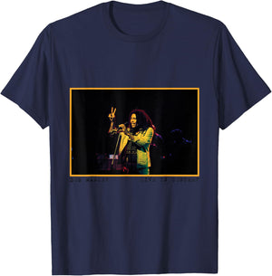 Bob Marley x David Burnett Live in Concert Photo T-Shirt - T-Shirt | Navy