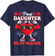 Proud Daughter of a Heart Warrior CHD Awareness T-Shirt - T-Shirt | Navy