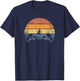 Pacific Ocean Beach Sun Palm Trees Retro Vintage K T-Shirt - T-Shirt | Navy