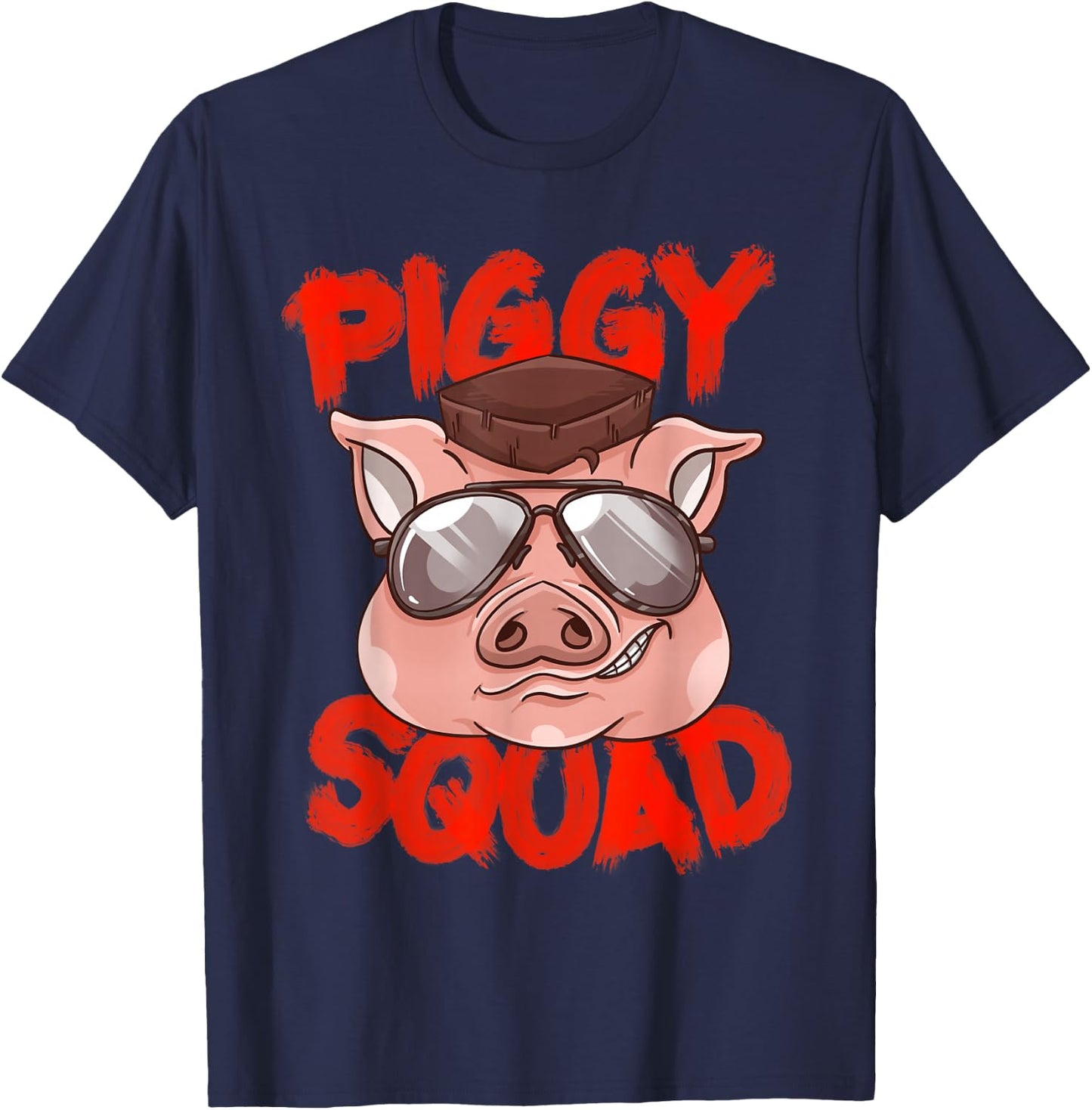 Piggy Squad | Cute Pig Farmer Animal Lovers Funny Farm Gift T-Shirt - T-Shirt | Navy