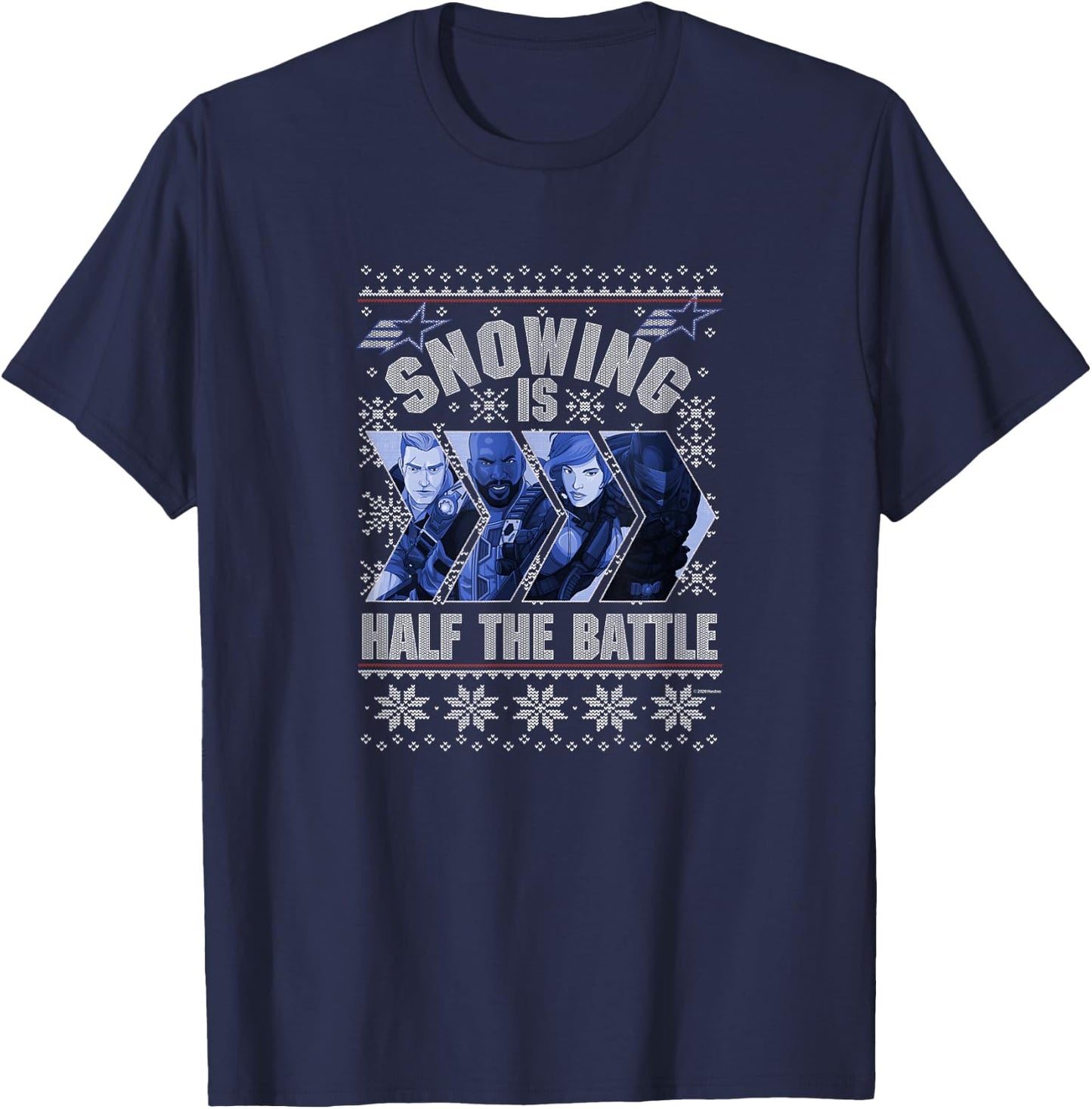 G.I. Joe Christmas Snowing Is Half The Battle Ugly Sweater T-Shirt - T-Shirt | Navy