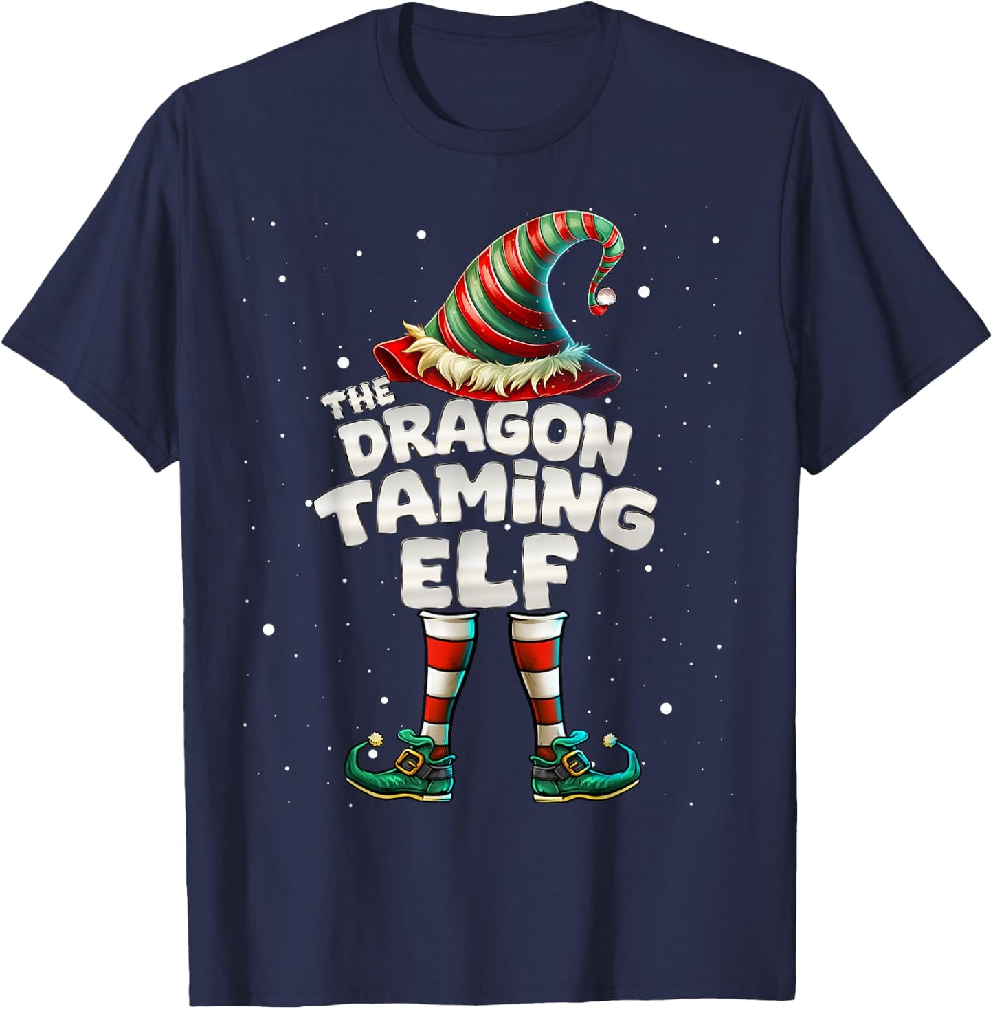 The Dragon Taming Elf Family Matching Group Christmas T-Shirt - T-Shirt | Navy
