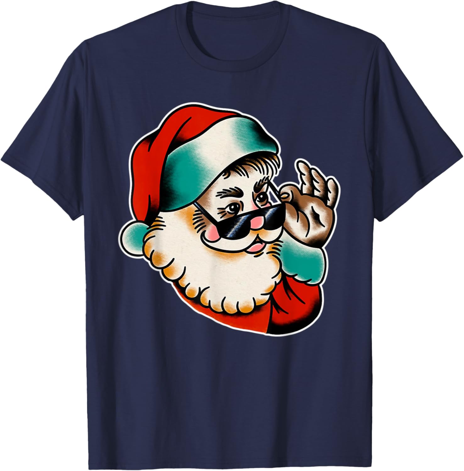 Cool Santa Claus Christmas T-Shirt - T-Shirt | Navy