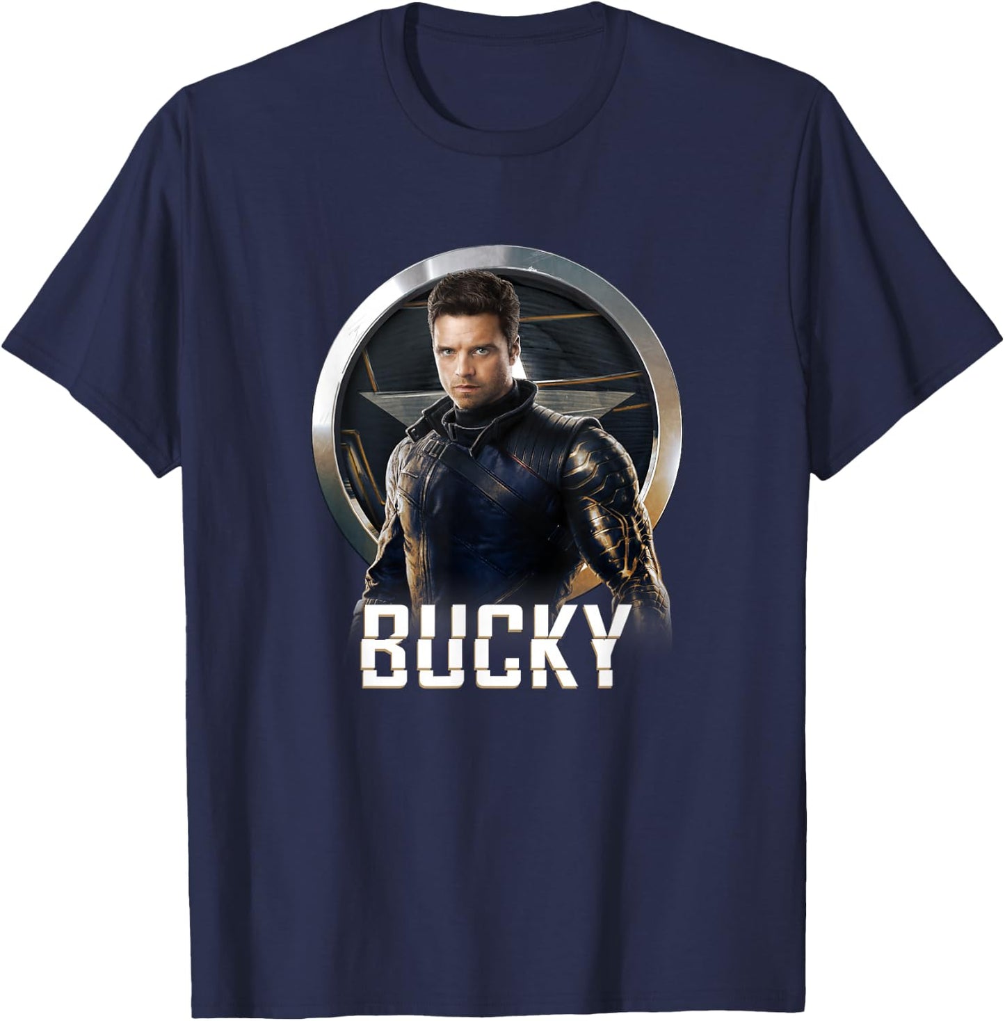 Marvel Falcon & Winter Soldier Bucky Shield Portrait V2 T-Shirt - T-Shirt | Navy