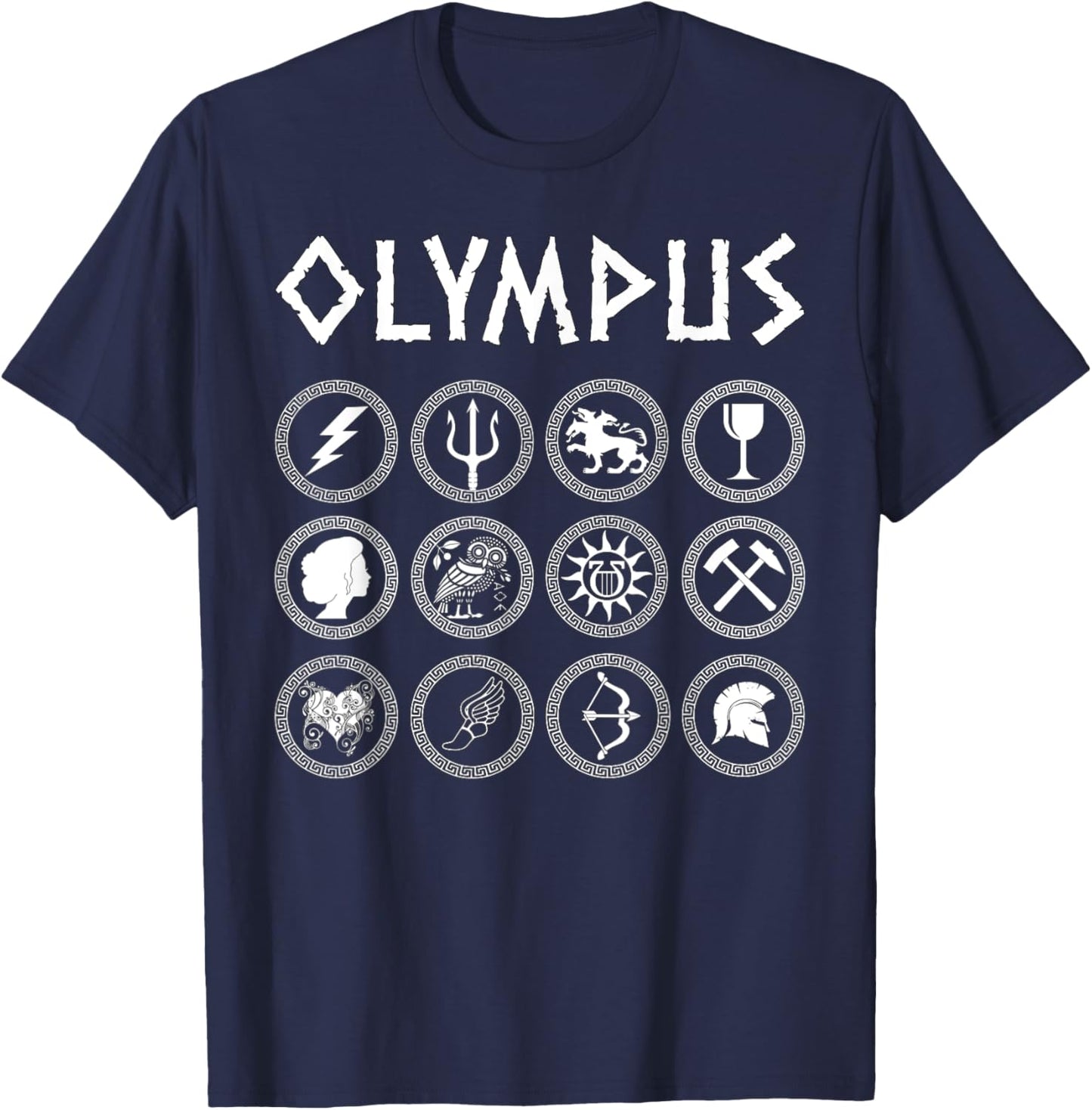 Greek Gods and Goddesses of Olympus Greek Mythology T-Shirt - T-Shirt | Navy