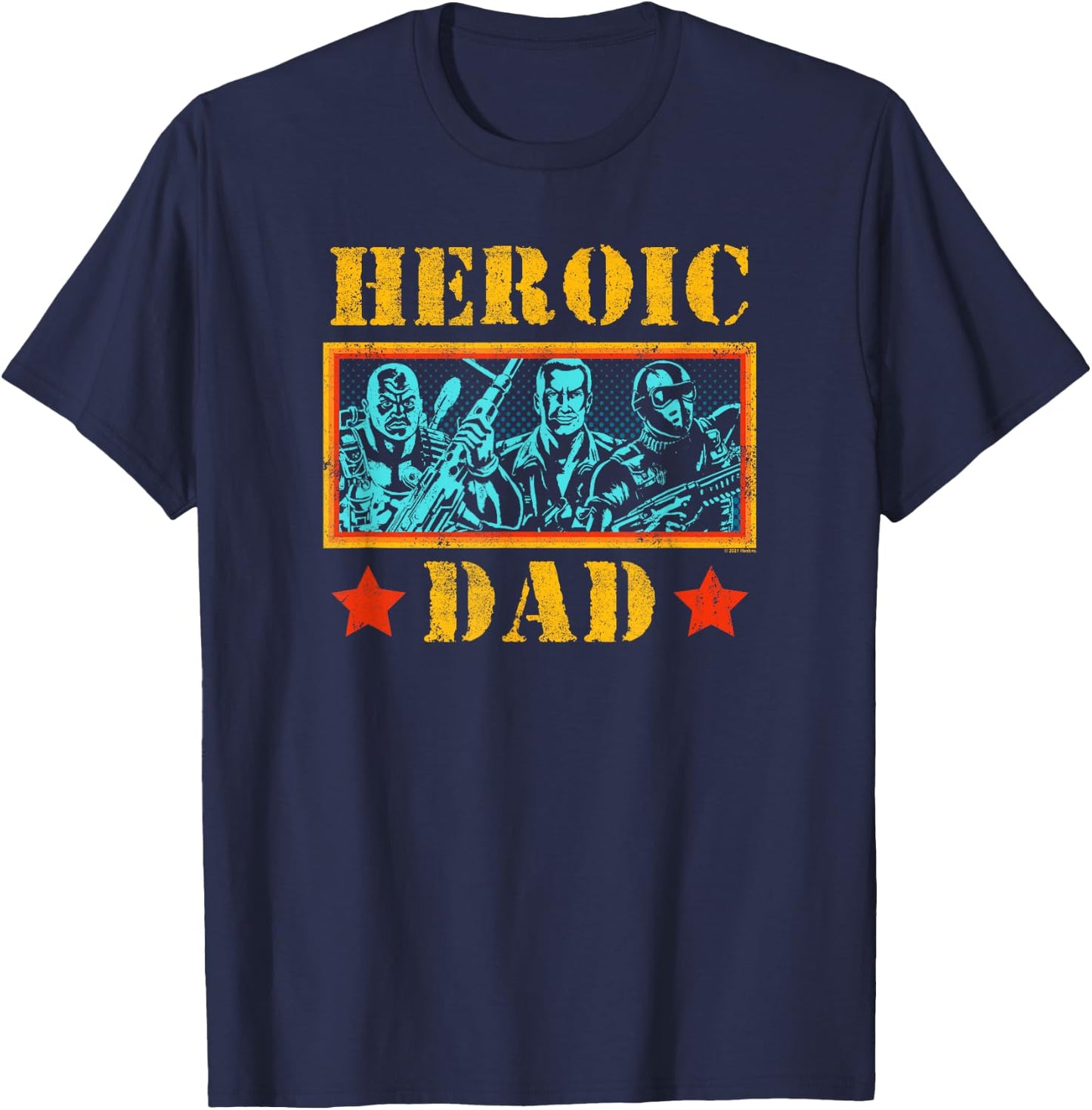 G.I. Joe Father's Day Heroic Dad Vintage Army Stamp Logo T-Shirt - T-Shirt | Navy